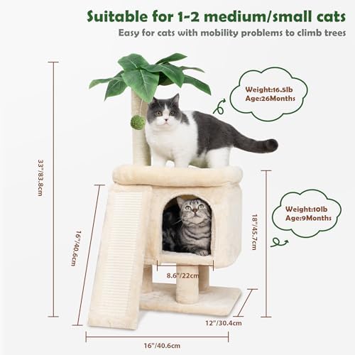 Meowoou Palm Cat Tree Tower for Indoor Cats - Image 2