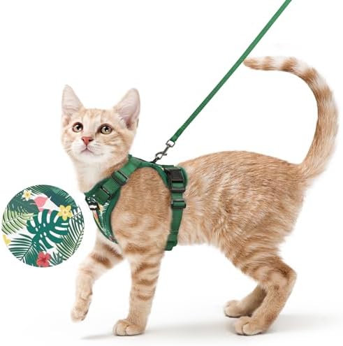 rabbitgoo Cat Harness and Leash Set, Escape Proof Vest, Rainforest Green by rabbitgoo