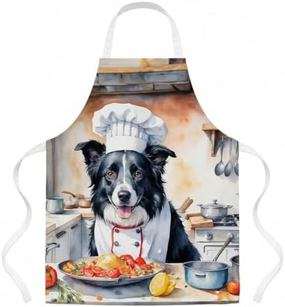 Caroline's Treasures Border Collie The Chef Apron Cooking Kitchen Server Baking by CarolinesTreasures