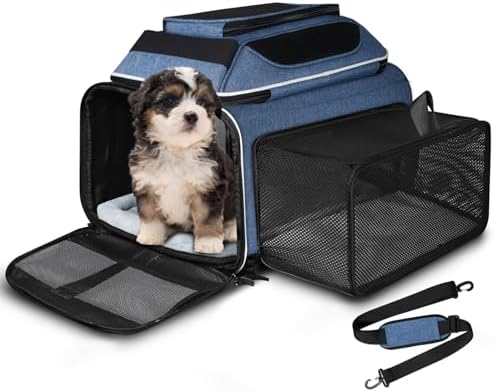Petskd Top and Side Expandable Small Pet Carrier Airline Approved by Petskd