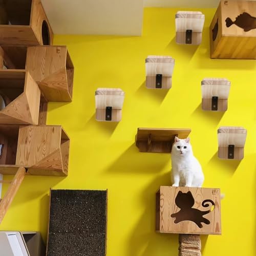 CroBlissful 8 Pack Cat Wall Steps Climbing Shelf Wall Mounted Cat Stairs - Image 6