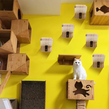 CroBlissful 8 Pack Cat Wall Steps Climbing Shelf Wall Mounted Cat Stairs - Image 6