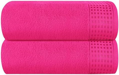 GLAMBURG 100% Cotton Oversized 2 Pack Bath Sheets 35x70, Ultra Soft Highly by GLAMBURG