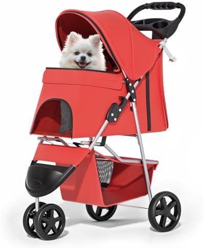MoNiBloom Pet Stroller for Small/Medium Dogs and Cats up to 33 lbs by Monibloom