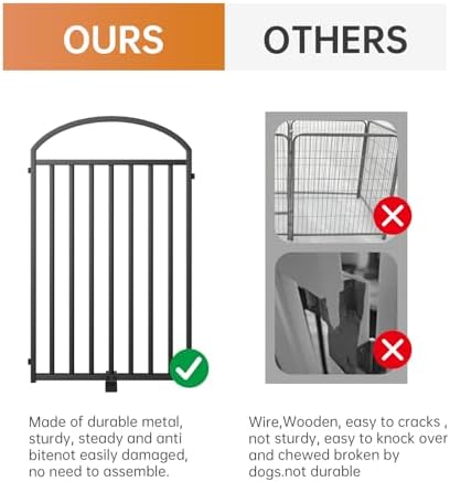 SNUOWU 2 Panels Full Matel Freestanding Dog Gates - Image 3