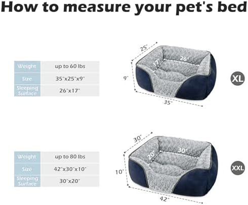 INVENHO X-Large Dog Bed Rectangle Washable Orthopedic Soft Calming Sleeping - Image 3