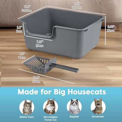 Set of 4 Large Plastic Cat Litter Pan - Image 2
