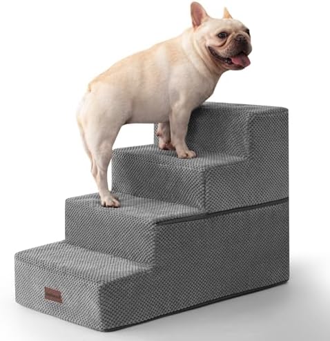 Aodisman Dog Steps for Bed & Couch, 18.5" H 4-Step Pet Stairs for Small Dogs by AODISMAN