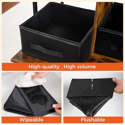 DWANTON Cat Litter Box Enclosure, 2 Storage Shelves and 2 Drawers - Image 6