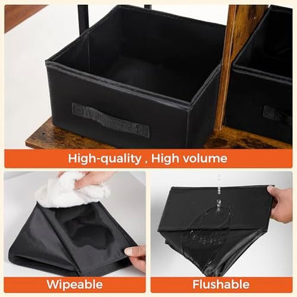 DWANTON Cat Litter Box Enclosure, 2 Storage Shelves and 2 Drawers - Image 6