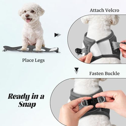 No Pull Dog Puppy Harness and Leash Set Reflective Mesh Vest XX-Small - Image 4