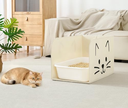 Qozary Cat Litter Box Enclosure, Waterproof Litter Box Shield - Image 7
