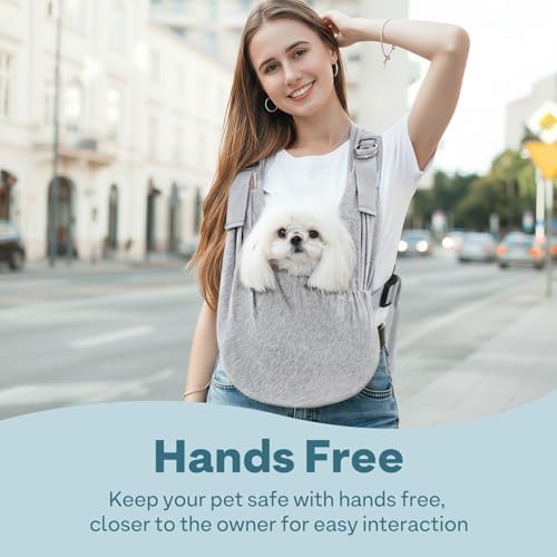 Supet Dog Sling Carrier for Small Pet, 95% Cotton Adjustable Front Backpack - Image 3