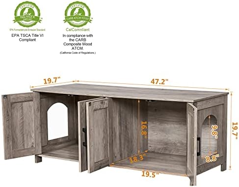 Homhedy 47.2”L Cat Litter Box Enclosure - Image 3