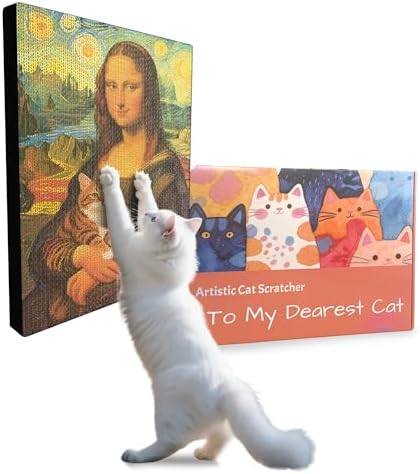 Art Cat Scratcher for Indoor Cats, Wall Mounted Cardboard Cat Scratcher by Unknown