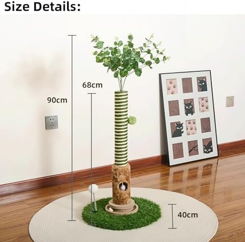 Cat Scratching Post, Two Tone Tall Sisal Scratch Pole - Image 2