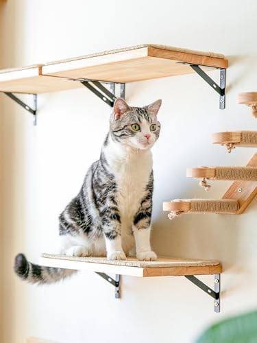 FUKUMARU Cat Wall Shelves, 17 x 10 Inch, Sisal Mat - Image 6