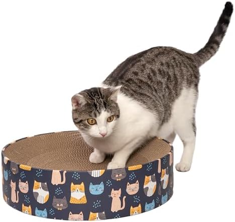 Kitty City Cat Corrugate Round Bed Scratcher Collection, Cat Pattern - Image 5