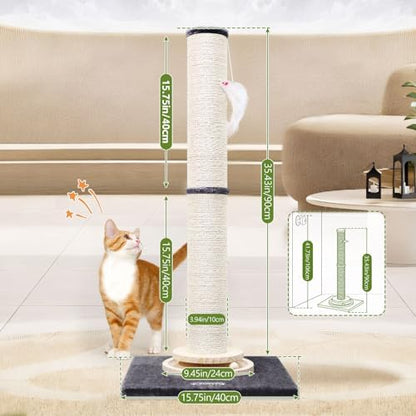 Globlazer 35in Tall 3.9-in Thick Cat Scratching Post - Image 6
