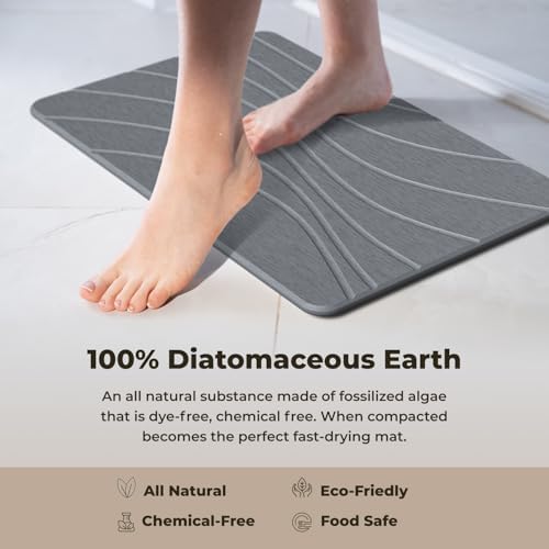 TOSORO - Stone Bath Mat Diatomaceous Earth Shower Mat Non-Slip Super Absorbent - Image 4