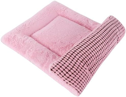 Reversible Dog Bed Mat with Plush and Corn Velvet, Soft Warm Pet Cushion by Vetasac