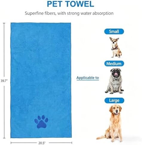 6PCS Blue Dog Bath Kit with Brush, Towel & Bag - Image 3