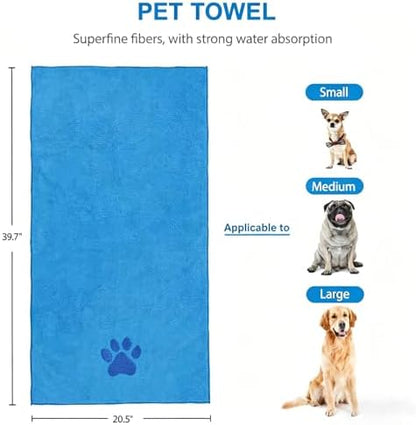 6PCS Blue Dog Bath Kit with Brush, Towel & Bag - Image 3