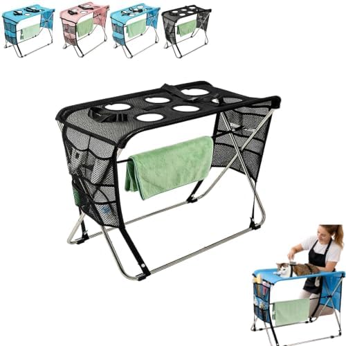Foldable Pet Grooming Table, for Holding Anxious Cat During Baths by Unknown