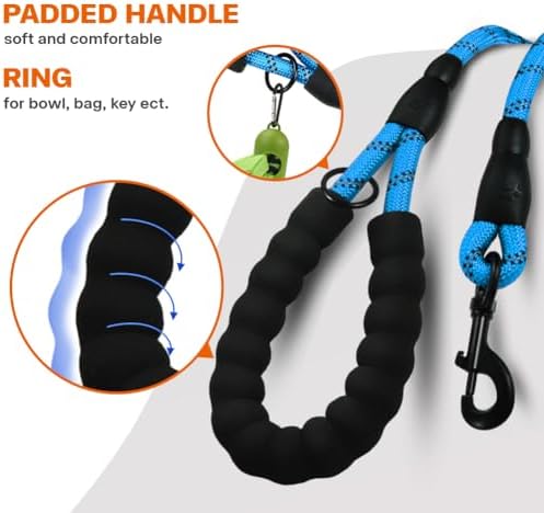 Taglory Rope Dog Leash for Medium Large Dogs, 6 FT Padded Handle - Image 4