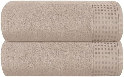 GLAMBURG 100% Cotton Oversized 2 Pack Bath Sheets 35x70, Ultra Soft Highly by GLAMBURG