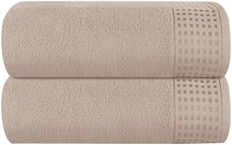 GLAMBURG 100% Cotton Oversized 2 Pack Bath Sheets 35x70, Ultra Soft Highly by GLAMBURG