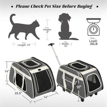 PETSFIT Large Pet Carrier with Wheels Designed - Image 2