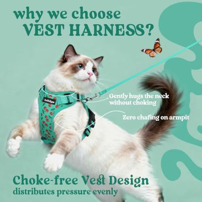 rabbitgoo Cat Harness and Leash Set, Escape Proof Vest, Cherry Grove - Image 3