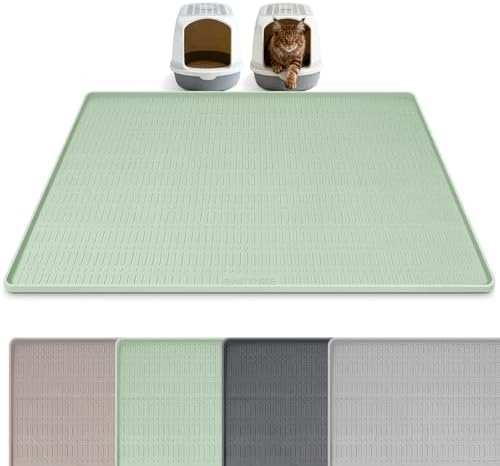 Silicone Cat Litter Mat 47" x 35" Cat Mat by Bartuke