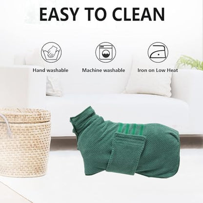 Geyecete Pineapple Grid Fast Drying Super Absorbent Dog Cat Bath Robe Towel - Image 4