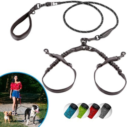 SparklyPets Double Dog Bungee Rope Leash by SparklyPets