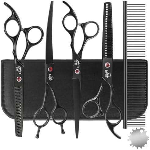 7-Inch Dog Grooming Scissors Set, 4-in-1 Pet Shears Kit by Ethyxe