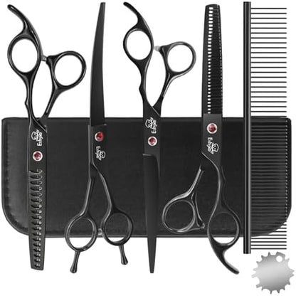 7-Inch Dog Grooming Scissors Set, 4-in-1 Pet Shears Kit by Ethyxe