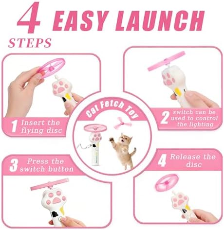 Cat Toy Disc, Interactive Cat Fetch Toy Flying Discs - Image 3