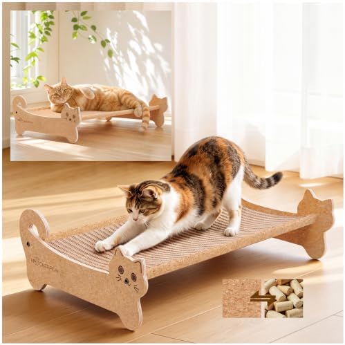 Cork Cat Scratcher Bed 2in1 Larger-Scratching Post-Cat Furniture by MocherpionLLC