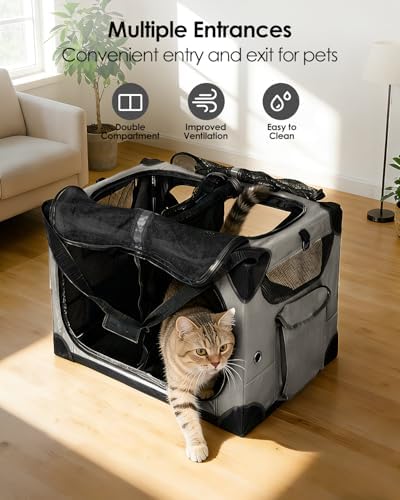 Extra Large 2-Cat Foldable Pet Travel Carrier - Image 5