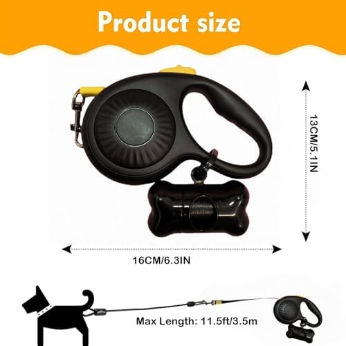 Double Dog Leash for Walking 2 Small Dogs, Dual Retractable 9.8ft Extendable - Image 3