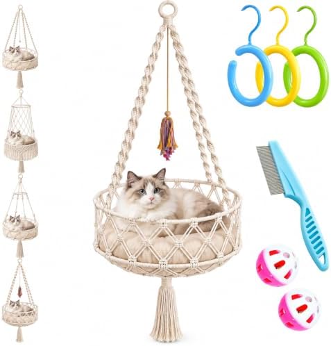 12-16in Boho Hanging Cat Hammock by Cxyrna