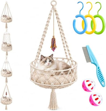 12-16in Boho Hanging Cat Hammock by Cxyrna