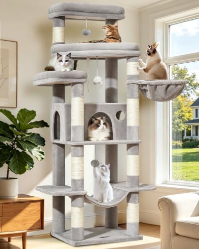 Taoqimiao Heavy-Duty Cat Tree, 71 in Cat Tower by Taoqimiao