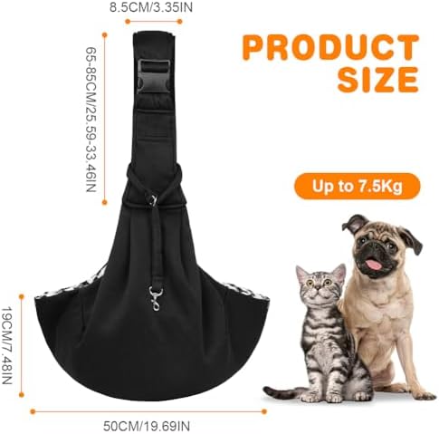 Dog Sling Carrier with Adjustable Strap, Reversible Pet Carrier - Image 2