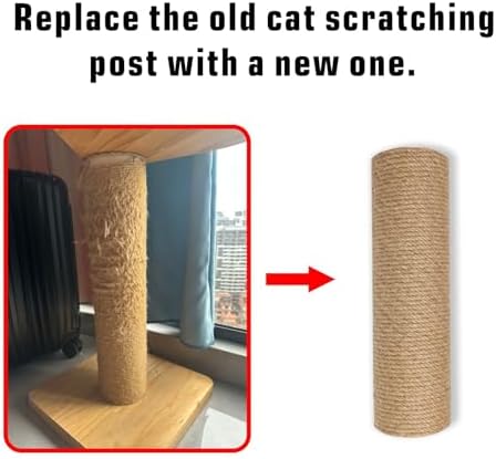 Replacement Cat Scratching Sisal Post Length 17.72in（45cm） Cat Tree Cat - Image 3