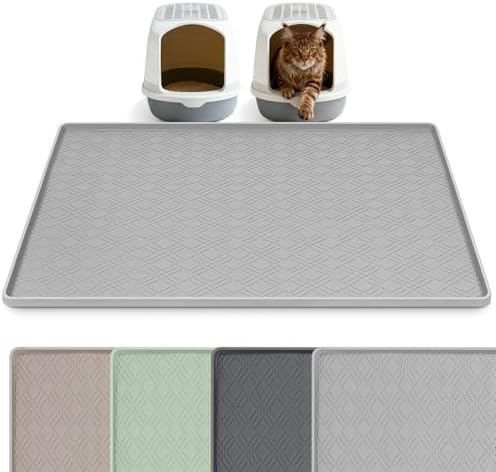 Silicone Cat Litter Mat 42" x 29" Cat Mat by Bartuke