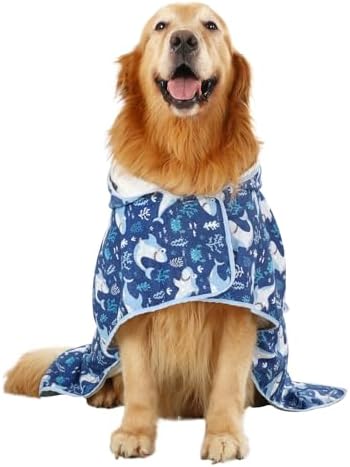 HDE Hooded Dog Bathrobe Quick Dry Towel Wrap - Image 4