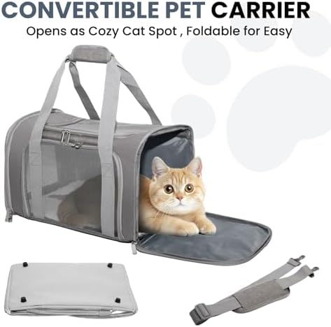 Soft-Sided Cat Carrier 20x13x13 in Expandable Travel Pet Bag 22LBS - Image 6
